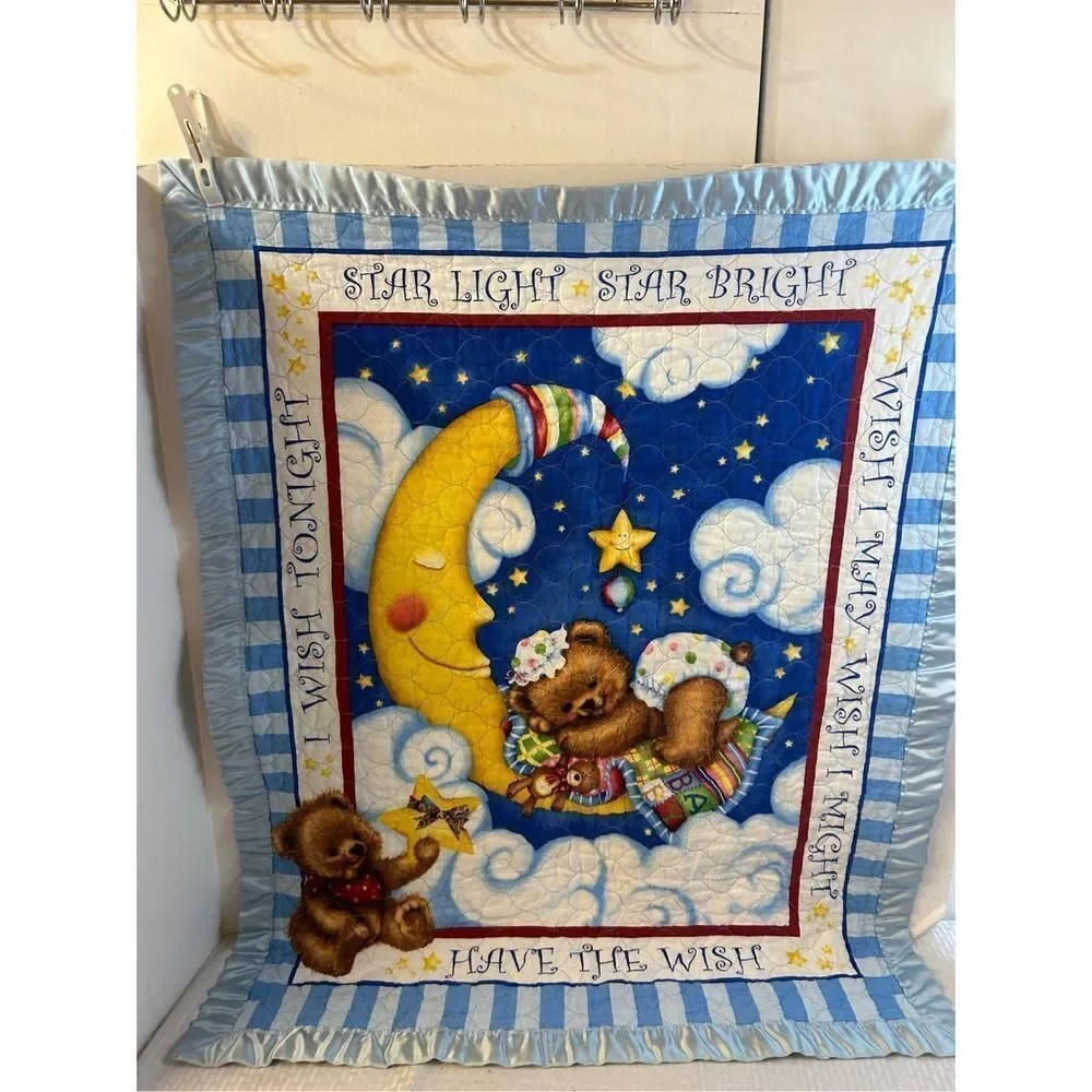I wish tonight Moon quilted blanket 34
